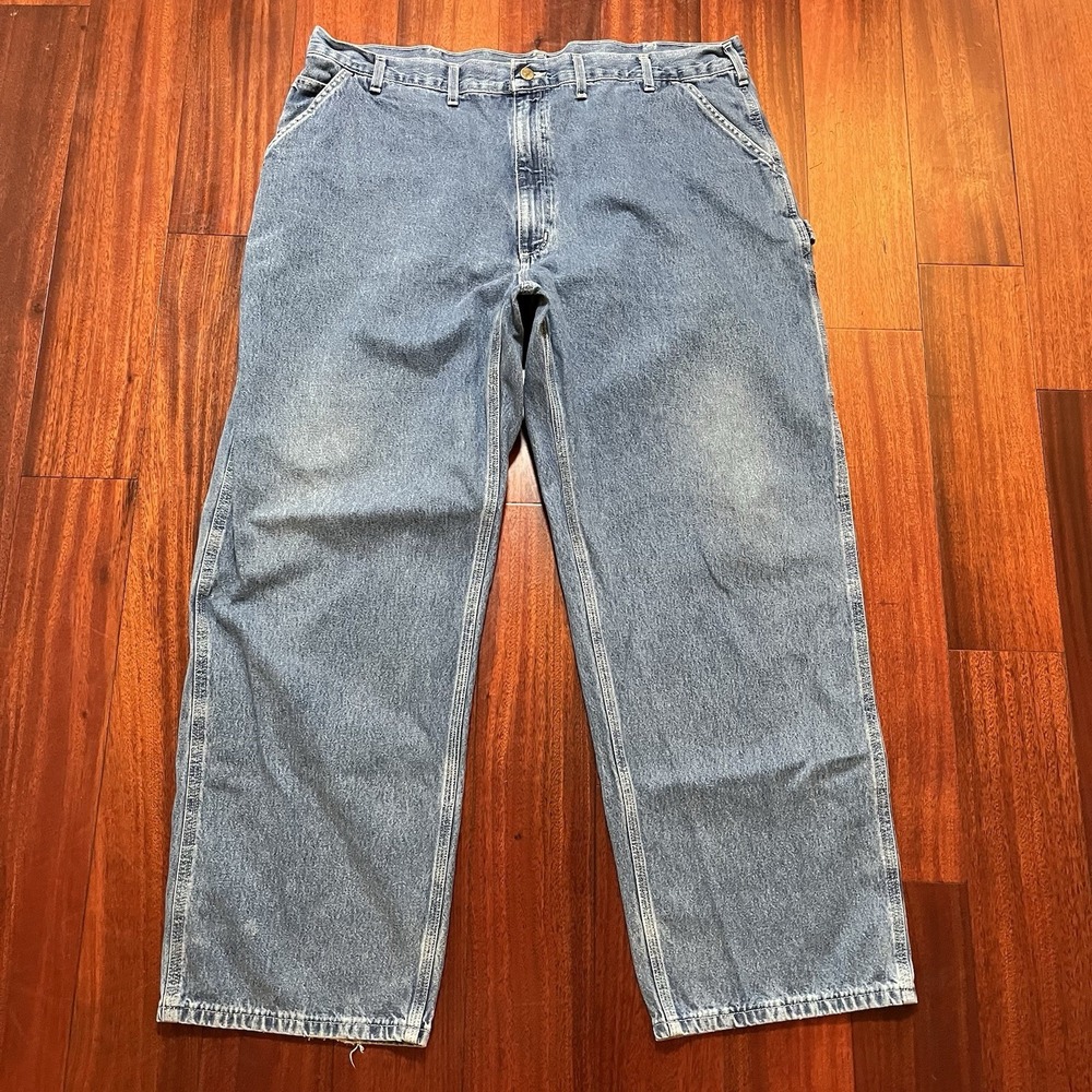 Vintage Carhartt Jeans Mens 44x32 (42x31) Blue Light wash B13 DST Carpenter Y2K